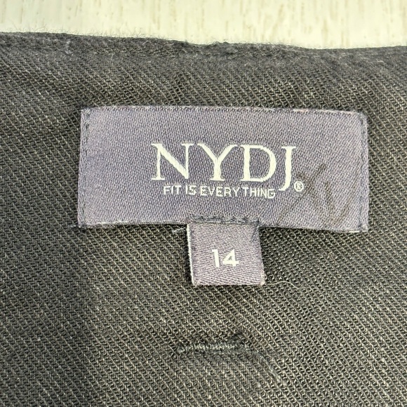NYDJ Marilyn Trouser Black Stretch Linen Blend Pants 14 - Picture 5 of 12